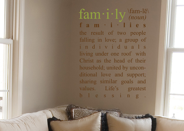 Family Definition Vinyl Wall Statement