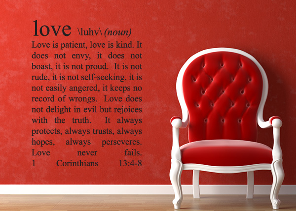 Love Definition Vinyl Wall Statement - 1 Corinthians 13:4-8