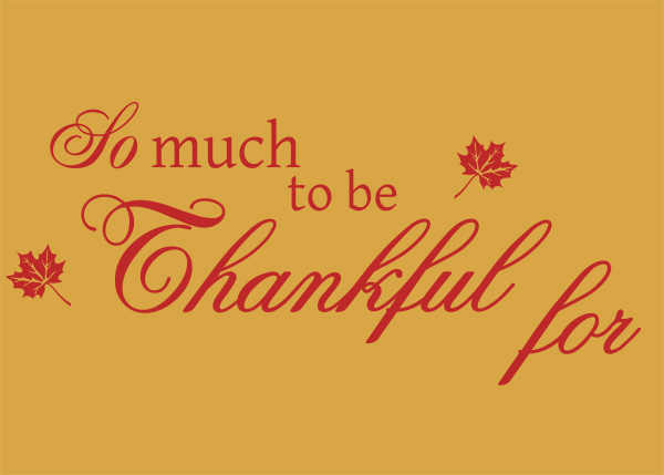So Much to Be Thankful For Vinyl Wall Statement