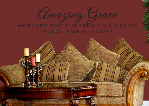 Amazing Grace - Through His Grace Vinyl Wall Statement