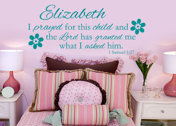 I Prayed for This Child Personalized Vinyl Wall Statement - 1 Samuel 1:27