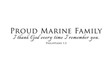 Proud Marine Family Vinyl Wall Statement - Philippians 1:3 #2
