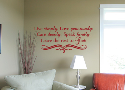 Live Simply Vinyl Wall Statement
