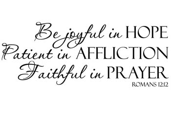 Be Joyful in Hope Vinyl Wall Statement - Romans 12:12 #2