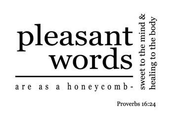 Pleasant Words Are Sweet Vinyl Wall Statement - Proverbs 16:24 #2