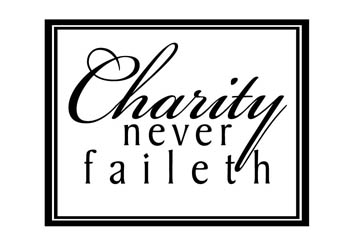 Charity Never Faileth Vinyl Wall Statement - 1 Corinthians 13:8 #2