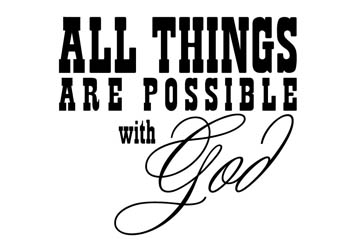 All Things Are Possible with God Vinyl Wall Statement #2