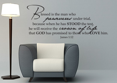 Blessed Is the Man Vinyl Wall Statement - James 1:12