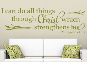 I Can Do All Things through Christ Vinyl Wall Statement - Philippians 4:13