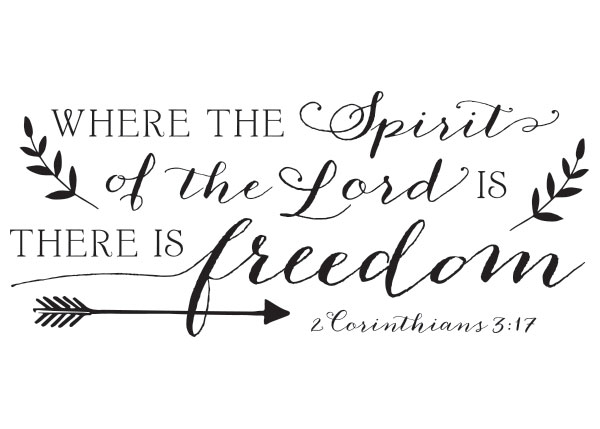 Where The Spirit Of The Lord Vinyl Wall Statement - 2 Corinthians 3:17 #2