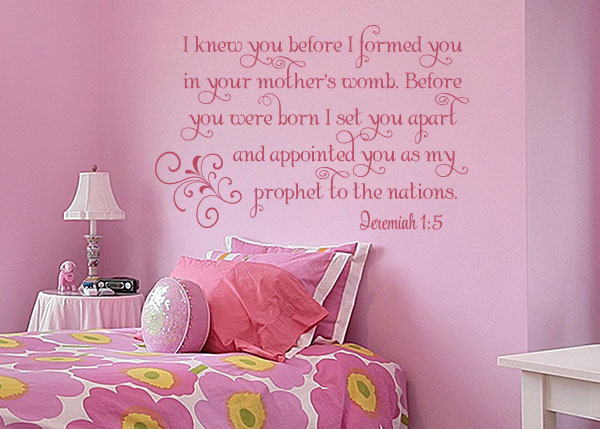 I Knew You Before I Formed You Vinyl Wall Statement - Jeremiah 1:5