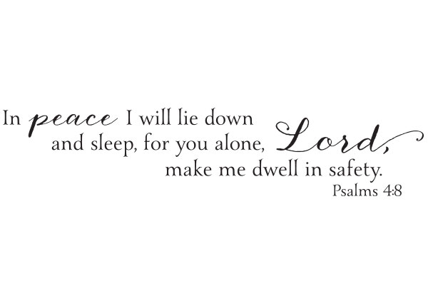 In Peace I Will Lie Down Vinyl Wall Statement - Psalm 4:8 #2