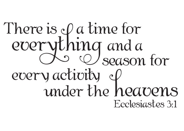 A Time and Season for Everything Vinyl Wall Statement - Ecclesiastes 3:1 #2