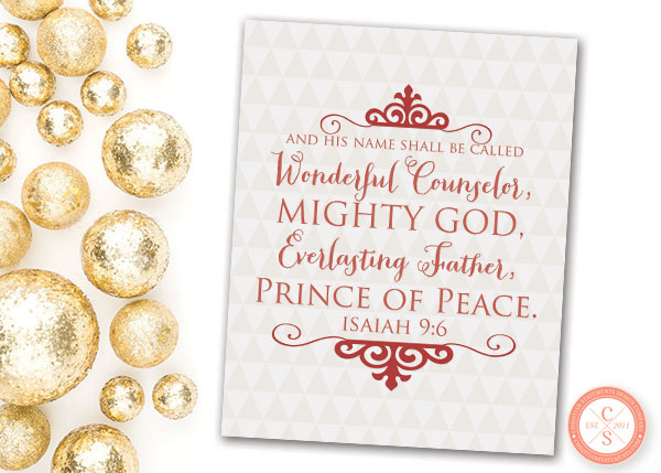 And He Shall Be Called Christmas Wall Print - Isaiah 9:6 #2