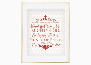 And He Shall Be Called Christmas Wall Print - Isaiah 9:6
