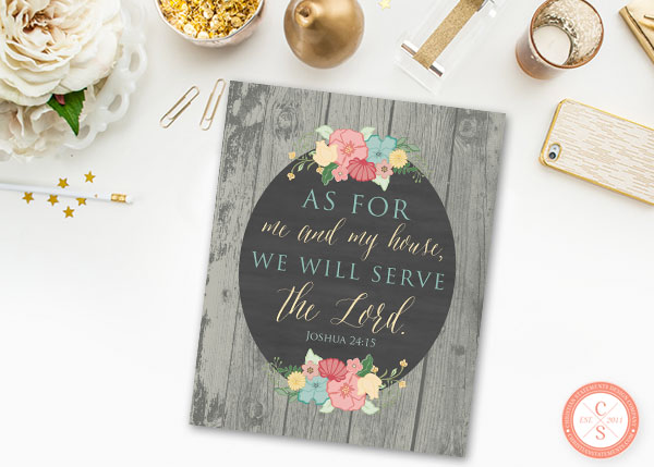 As for Me and My House Wood Chalkboard Wall Print - Joshua 24:15 #2
