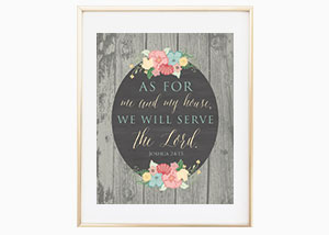 As for Me and My House Wood Chalkboard Wall Print - Joshua 24:15