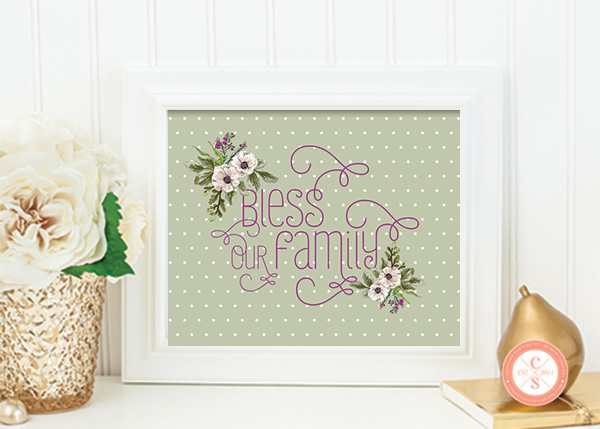 Bless Our Family Wall Print