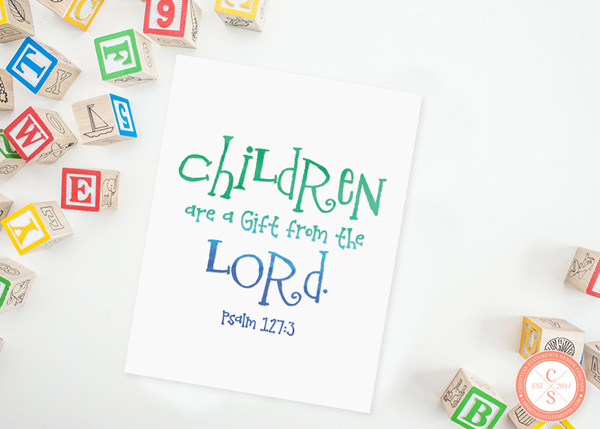 Children Are a Gift from the Lord Wall Print - Psalm 127:315 #2