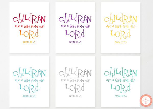 Children Are a Gift from the Lord Wall Print - Psalm 127:315 #3