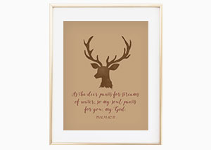 As the Deer Pants for Streams of Water Wall Print - Psalm 42:4