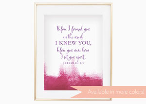 Before I Formed You Wall Print - Jeremiah 1:8