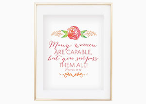Many Women Are Capable Wall Print - Proverbs 31:29
