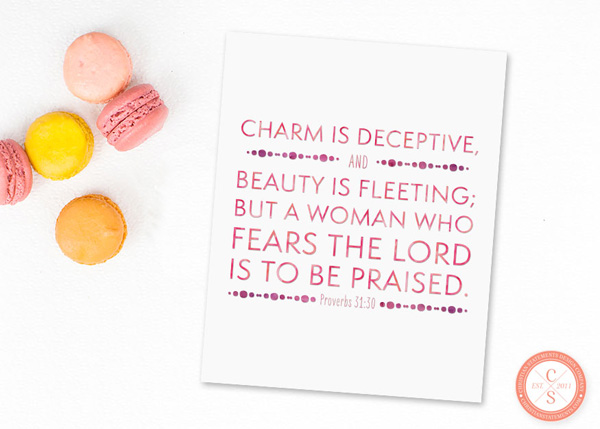 Charm Is Deceptive Wall Print - Proverbs 31:30 #2