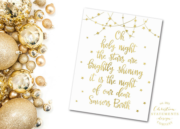Oh Holy Night The Stars Gold Foil Print #2