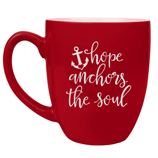Hope Anchors The Soul 16 oz Bistro Mug #3