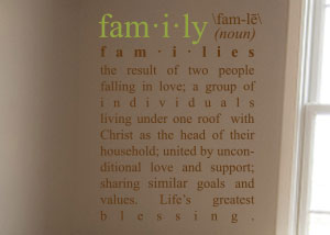 Family Definition Vinyl Wall Statement