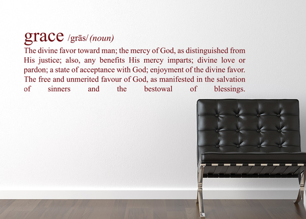 Grace Definition Vinyl Wall Statement