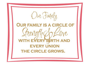 Family Is a Circle of Strength and Love Vinyl Wall Statement #2