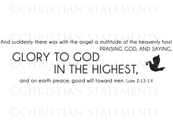Suddenly There Was with the Angel Vinyl Wall Statement - Luke 2:13-14 #2