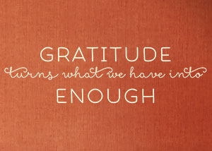 Gratitude Turns What We Have Into Enough Vinyl Wall Statement