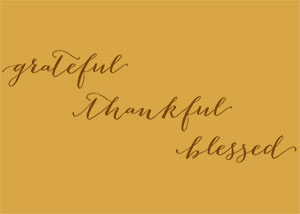 Grateful Thankful Blessed Vinyl Wall Statement