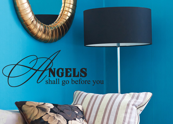 Angels Shall Go Before You Vinyl Wall Statement