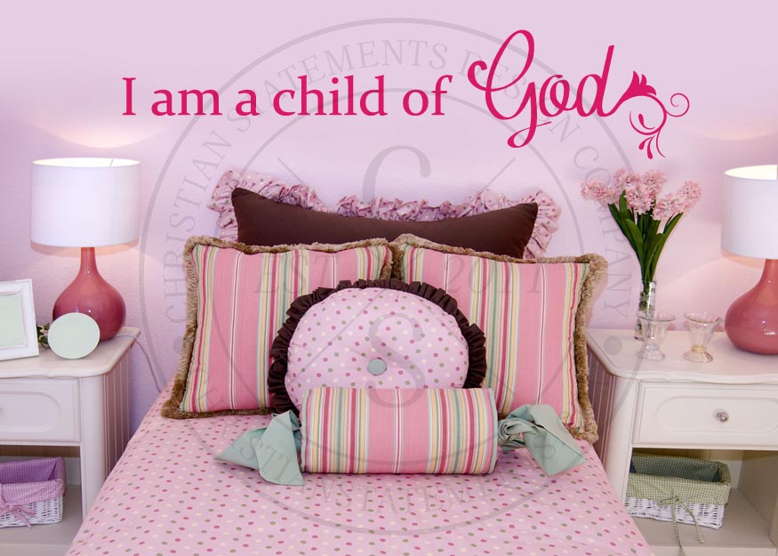 Black 12 x 18 Design with Vinyl RAD 1104 1 I Am A Child Of God Kids Baby Boy Girl Bedroom Bible Quote Vinyl Wall Decal 12 x 18 