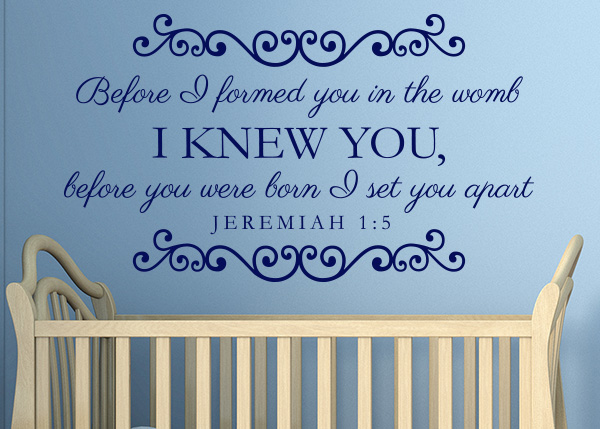 Before You Were Born I Set You Apart Vinyl Wall Statement - Jeremiah 1:5 #1