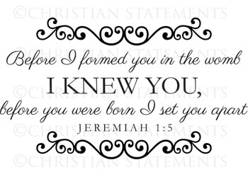 Before You Were Born I Set You Apart Vinyl Wall Statement - Jeremiah 1:5 #2