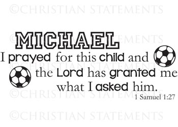 I Prayed for This Child Personalized Vinyl Wall Statement - 1 Samuel 1:27 #2