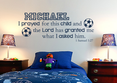 I Prayed for This Child Personalized Vinyl Wall Statement - 1 Samuel 1:27