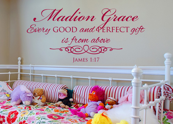 Every Good and Perfect Gift Personalized Vinyl Wall Statement - James 1:17