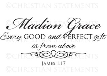 Every Good and Perfect Gift Personalized Vinyl Wall Statement - James 1:17 #2
