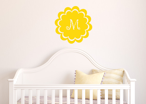 Monogram Flower Vinyl Wall Statement