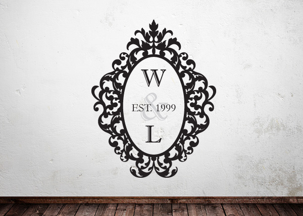 Monogram Elegant Frame Vinyl Wall Statement