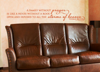 A Family Without Prayer Vinyl Wall Statement