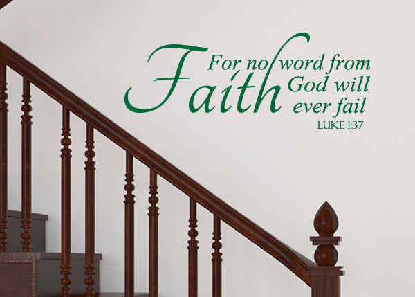 God's Word Never Fails Vinyl Wall Statement - Luke 1:37