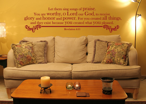 Sing Songs of Praise Vinyl Wall Statement - Revelation 4:11