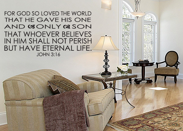 For God so Loved the World Vinyl Wall Statement - John 3:16